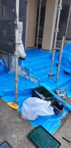 東京都葛飾区　外壁塗装工事　傷や汚れから守る養生作業