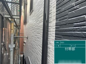 東京都葛飾区　M様邸　屋根・外壁塗装工事　付帯部　縦樋の塗装