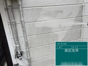 東京都江戸川区　Y様邸　屋根・外壁塗装工事　外壁の高圧洗浄